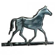 Hakenleiste 3-fach Pferd Aluminium silber