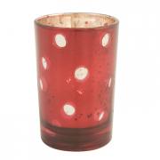 Clayre & Eef Teelichthalter Windlicht rot - silber 8cm