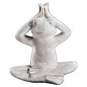 Dekofigur Frosch Zement Yogafrosch Lotussitz 23cm