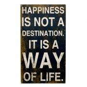 Schild aus Holz Happiness Wanddekoration Bloomingville 70cm
