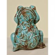 Dekofigur Frosch Terrakotta t�rkis 20cm Mod. A