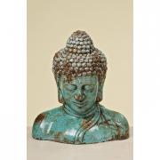 Buddhakopf Terrakotta t�rkis 50cm