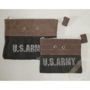 iPadtasche US Army Canvas schwarz - braun