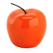 Apfel aus Keramik orange Herbstdekoration
