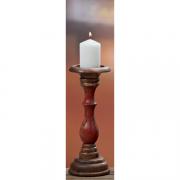Kerzenleuchter Holz Antiklook rot-braun 40cm
