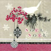 IHR Servietten Lunch 33x33cm Noel Noel red