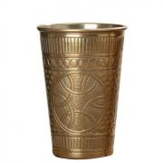 Vase aus Aluminium Mandala geprägt antikgold 25cm