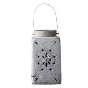 Bloomingville Windlicht aus Keramik grau Ethno 32cm