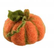 Kürbis aus Filz Herbstdekoration orange 12cm