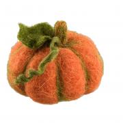 Krbis aus Filz Herbstdekoration orange 12cm