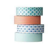 Bloomingville Masking Tape trkis bunt Set 4 tlg.