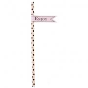 Miss toile Sticker - Flaggen fr Strohhalme ENJOY rosa 30tlg.