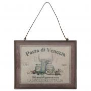 Clayre & Eef Wandbild Schild Pasta mediterran