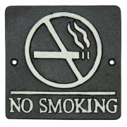 Schild aus Gusseisen No Smoking schwarz 12cm