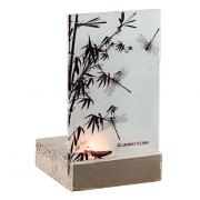 Teelichthalter mit Glasscheibe Summertime Bambus