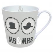 Ambiente Becher Kaffeebecher Mr and Mrs grau