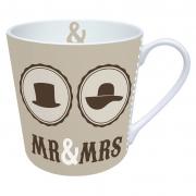 Ambiente Becher Kaffeebecher Mr and Mrs sand