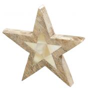 Aufsteller Stern aus Holz und Perlmutt 13cm