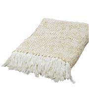 Decke Kuscheldecke gestrickt creme - karamell 170x140cm