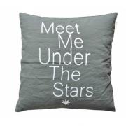 Artefina Kissenhlle mit Schriftzug Stars silber - grau 50cm