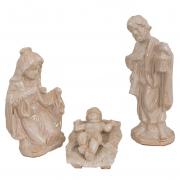 Krippenfiguren - Set 3tlg Keramik creme Weihnachtsdekoration