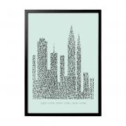 Bloomingville Wandbild Kunstdruck gerahmt New York 85cm
