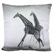 Kissen mit Giraffen - Motiv 50 x 50cm grau