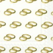 IHR Servietten Lunch 33x33cm Rings gold Hochzeit