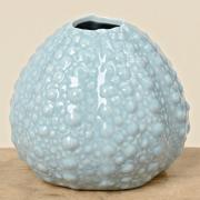 Vase aus Porzellan mit Noppenrelief 10cm blau