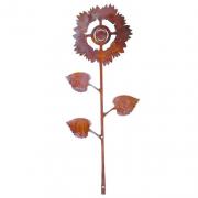 Gartendekoration Zaundeko Sonnenblume Metall Rost 38cm