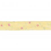 Schleifenband mit Blütenranken gelb - pink 1m