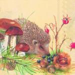 IHR Servietten Lunch 33x33cm Igel Herbst