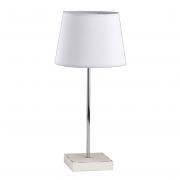 Tischlampe aus Holz und Metall wei - silber 46cm