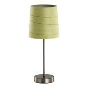 Tischlampe aus Holz und Metall grün - silber 42cm