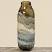 Vase Blumenvase aus Glas grau - grn 32cm
