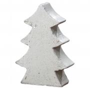 Aufsteller Tanne aus Terrakotta weiß 40cm Weihnachtsdekoration