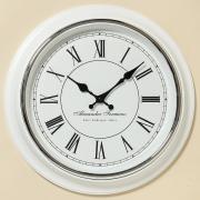 Uhr Wanduhr weiß - silber 40cm