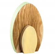 Dekoobjekt Ei aus Holz Osterdekoration natur - grn 15cm