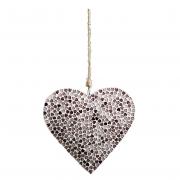 Dekohänger Herz mit Glasmosaik rosa - bordeaux 16cm