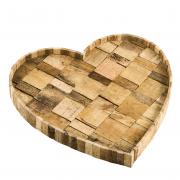 Schale Dekoteller Herz aus Holz rustik 22cm