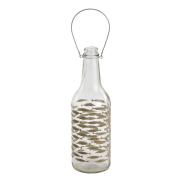Glasflasche mit Henkel und Fischmotiven 23cm