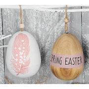 Dekohnger Ei Osterei Holz SPRING - EASTER 10cm