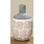 Vase aus Keramik mit Blütenmuster 20cm