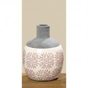 Vase aus Keramik mit Blütenmuster 15cm