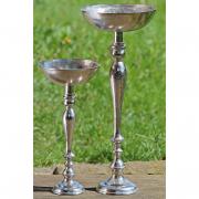 Schale auf Standfuß Aluminium silber 75cm Schale auf Standfuß Aluminium silber 75cm