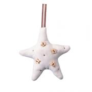 Dekohänger Stern aus Stoff Baumschmuck weiß 10cm