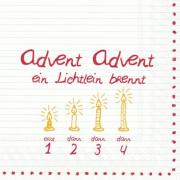 IHR Servietten Lunch 33x33cm Advent, Advent rot