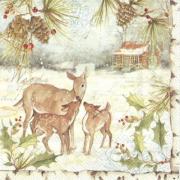 IHR Servietten Lunch 33x33cm Deer Family Weihnachten