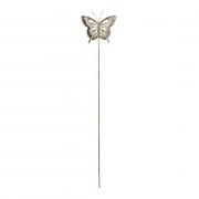 Gartenstecker Schmetterling aus Metall türkis - rost 75cm