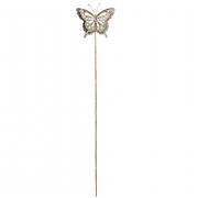Gartenstecker Schmetterling aus Metall türkis - rost 95cm